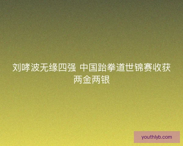 刘哮波无缘四强 中国跆拳道世锦赛收获两金两银